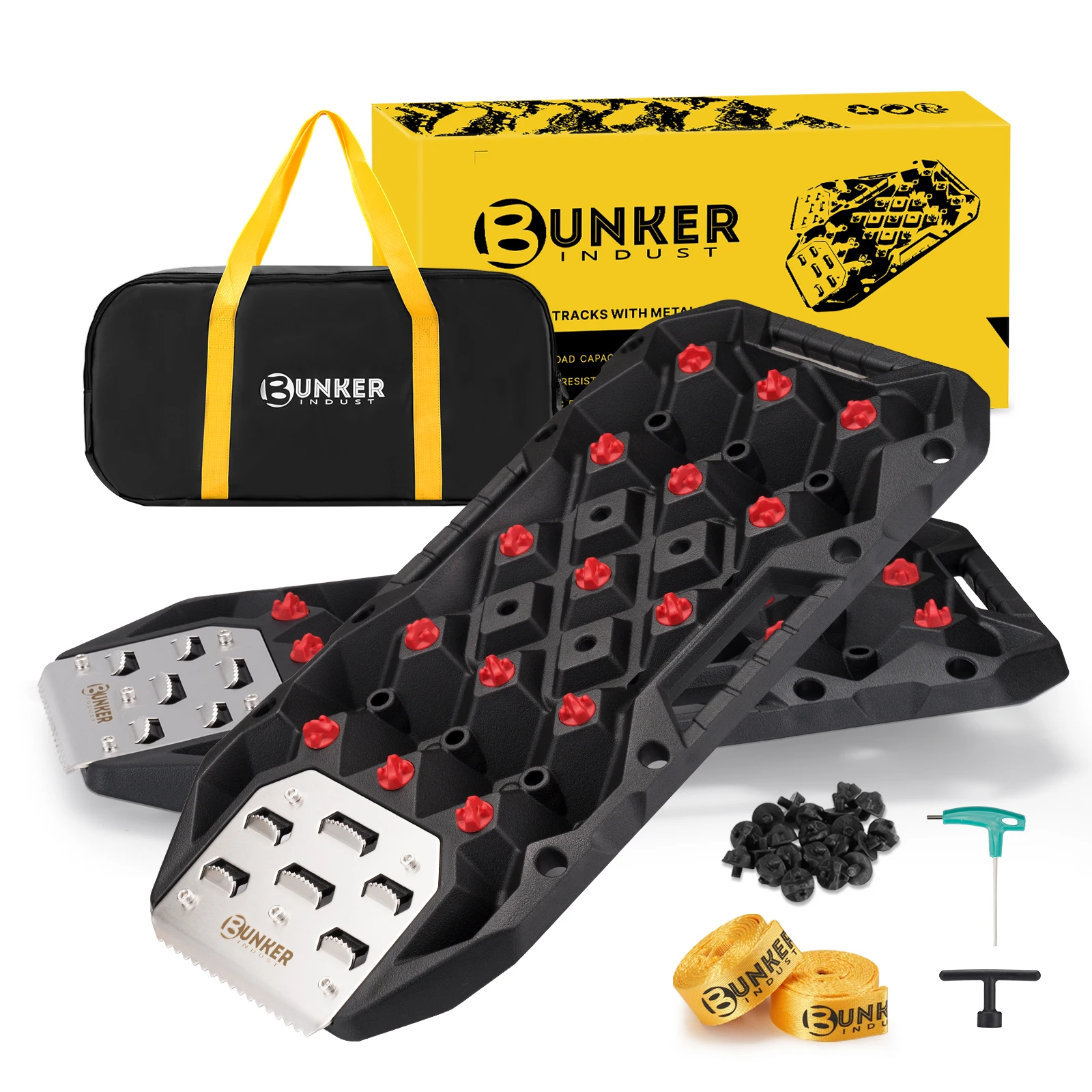 BUNKER INDUST 25t 4x4 Offroad Vehicle Emergency Sand Car Recovery Tracks Compatible With Jacks Escape Board With Handle