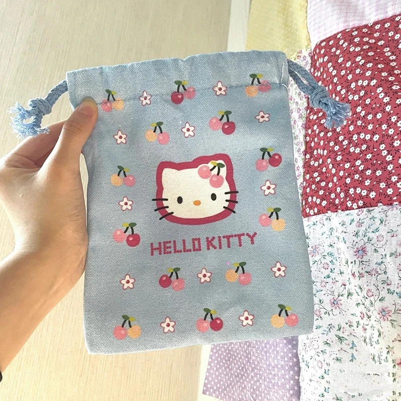 Sanurgente Cartoon Hello Kitty Cat EvaluTravel Sac de rangement cosmétique portable, rouge à lèvres, grande capacité, sac à cordes de proximité, mode