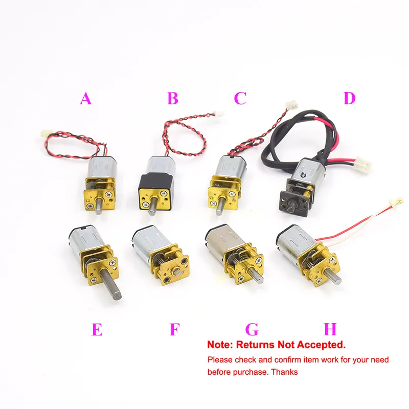 Mini N20 Gear Motor DC 3V-12V Slow Speed Full Metal Gearbox Gear Reducer Electric Engine Large Torque DIY Toy Robot