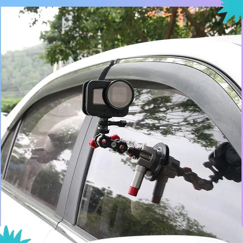 ABZW 2Pcs 3 Inch Car Photography Suction Cup First-Person Perspective Car Mount Suitable For Gopro Accessories Titanium