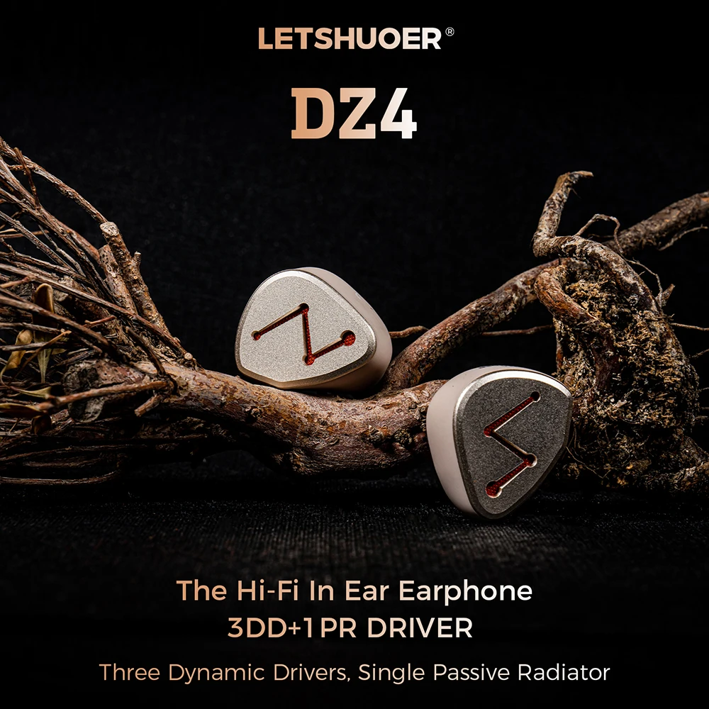 

LETSHUOER DZ4 3DD+1PR Best Wired Hifi in Ear IEMs Earphone Triple Dynamic Drivers Single Passive Radiator EDC Monitor Headphone