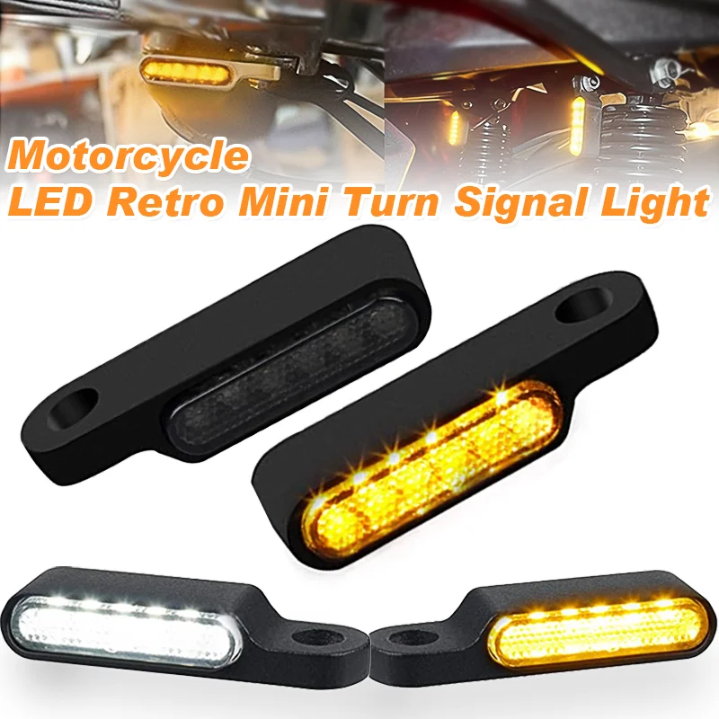 Motorcycle Turn Signal Light LED Mini Retro Flashing Indicator Lamp Moto Accessories For Harley Davidson Sportster XL 2004-2021