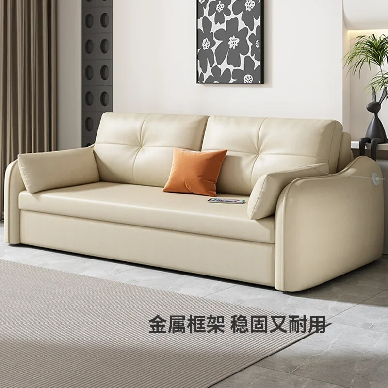 Technology cloth sofa bed foldable small apartment multi-functional living room simple storage double dual-use 2024 new model