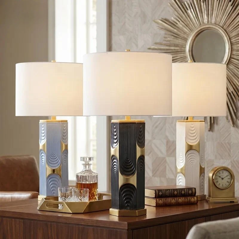 Italian Luxury Ceramic Cylinder Light Fixture Living Room Decor Led Illumination Bedroom Beside Lamps Study Book Lighting 2026