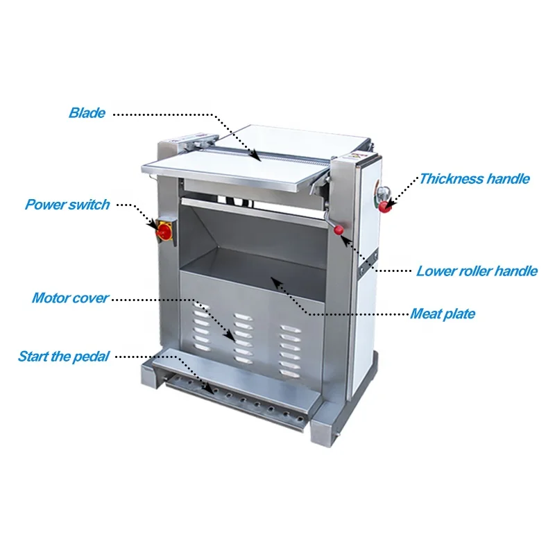 High-Capacity Removing Cut Pork Pig Meat Separating Skin Removal Machine