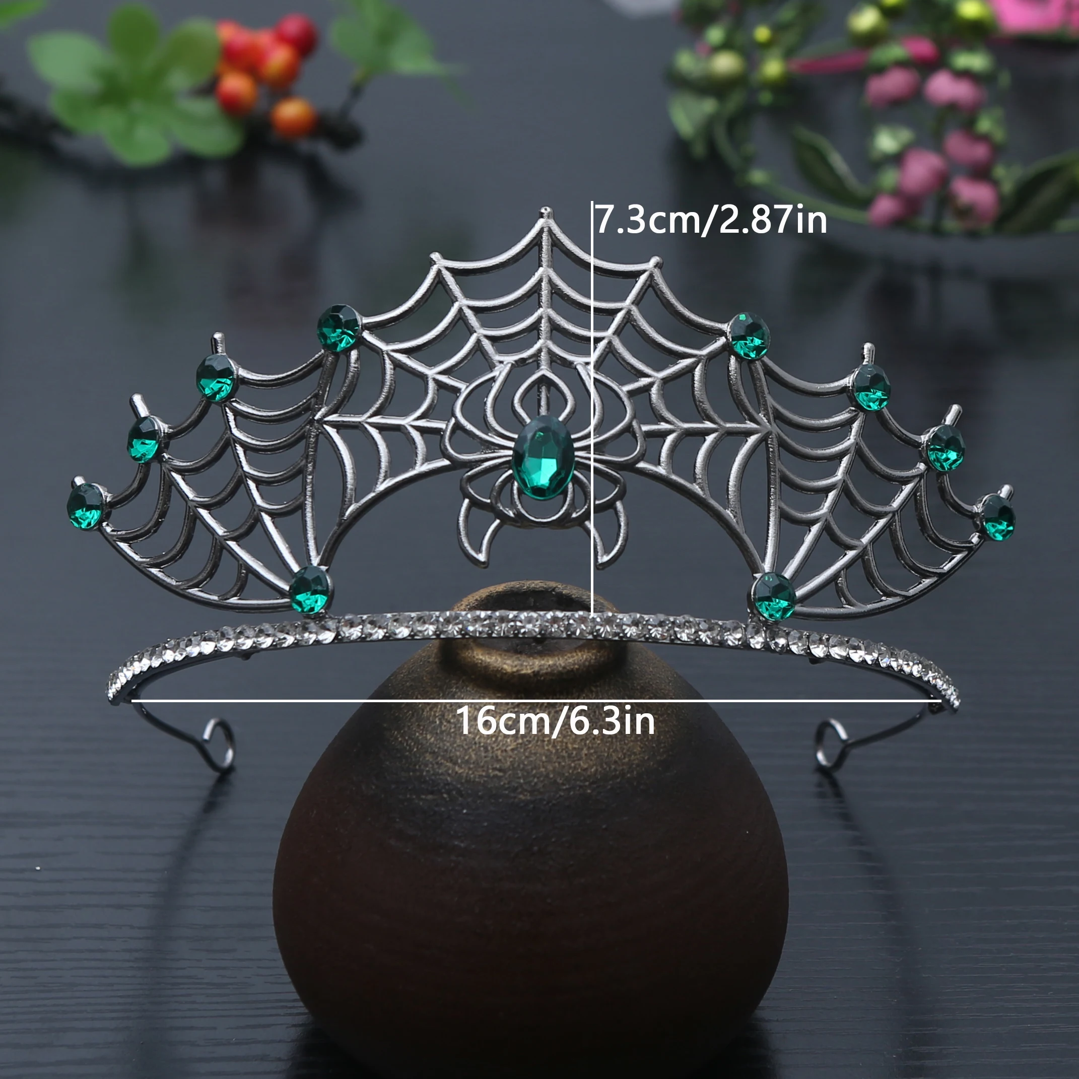 

1 шт., готическая Хэллоуин, корона для волос, паутина, загадочный черный сплав, водный бриллиант, головной убор, мяч для макияжа, вампир, ролевые игры