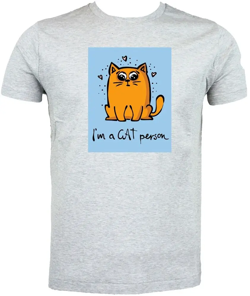 Cat Person Cartoon Cat Choice of size & colour! Printed with DTF High Quality 100%Cotton Short Sleeve