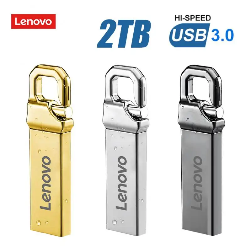 Lenovo 2TB USB Metal Flash Drive Memory 1TB 512GB 256GB 128GB Waterproof Usb Stick High Speed Flash Memory Card OTG Pen Drive