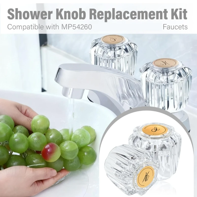 Quick Install Bathtub Faucet Handles Bathroom Hardware Upgraded Set With PreThread Screws For Home Sink Improvement L43B