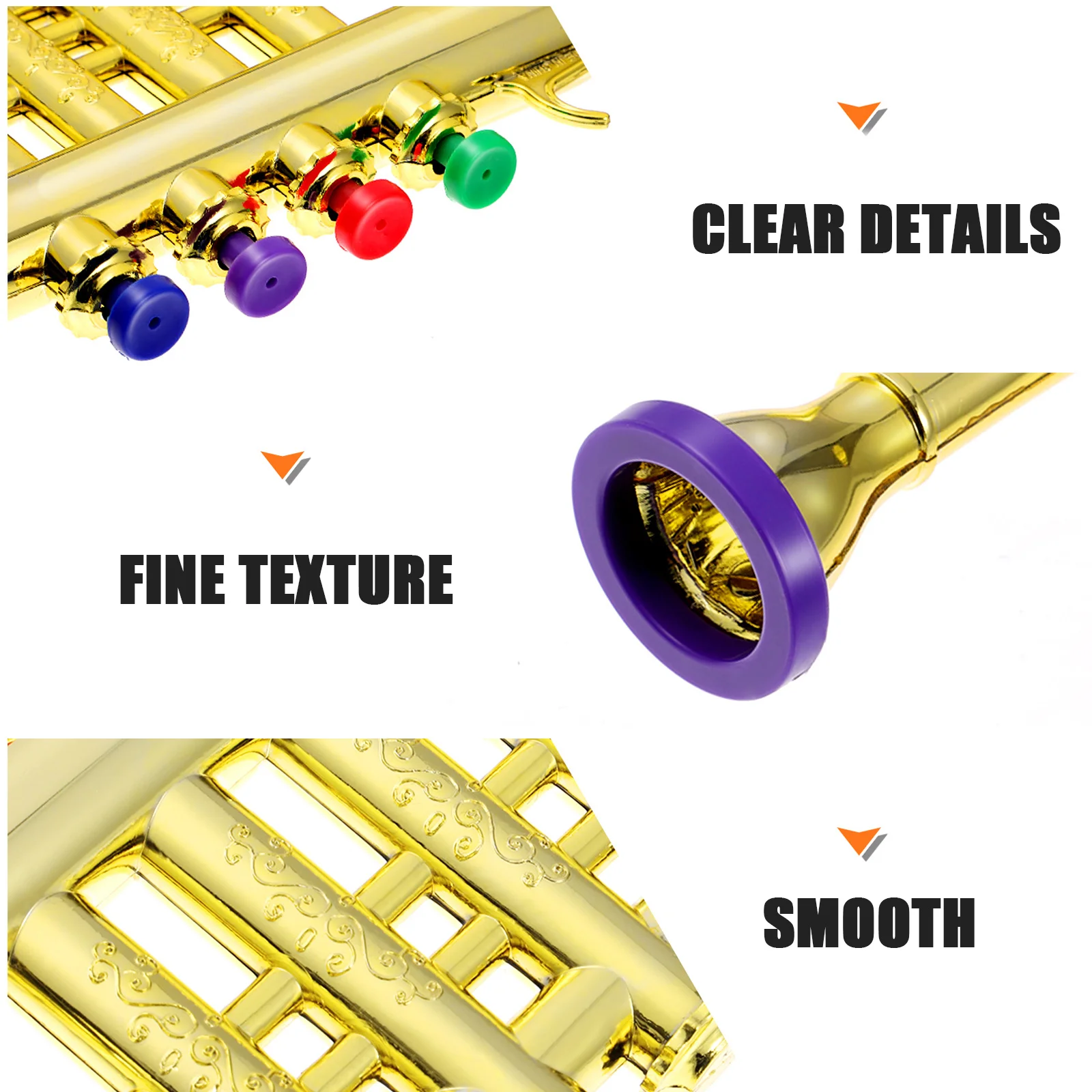 Trompeta de juguete para niños, instrumento Musical de plástico para niños pequeños, juego de sonido, trompeta, juguete musical de mano para diversión de Aprendizaje Temprano