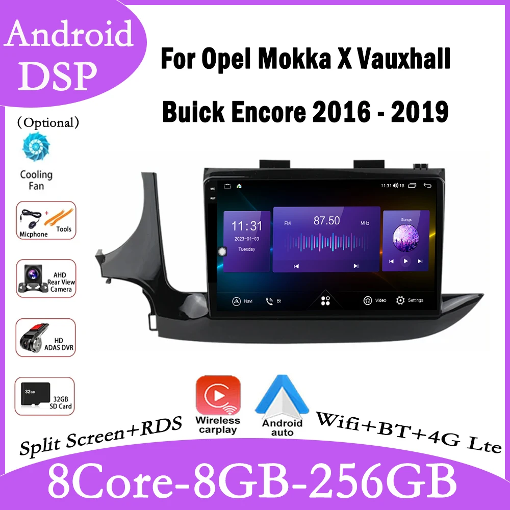 Android 14 Car Radio Qualcomm For Opel Mokka X Vauxhall Buick Encore 2016 - 2019 Navigation GPS Stereo Android Auto Touch Screen