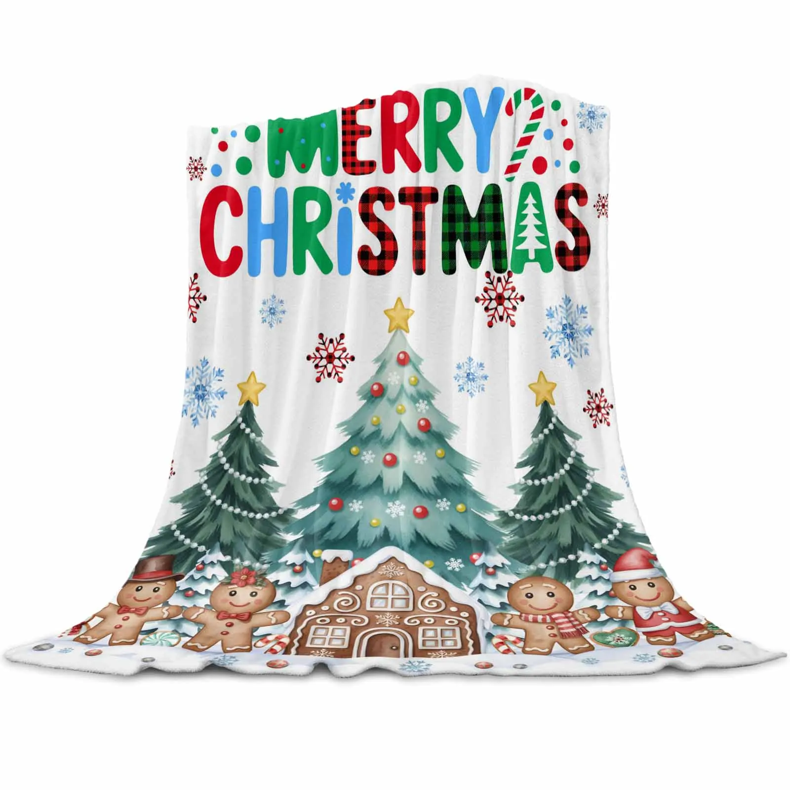 

Пряничный человечек с Рождеством, одеяла для дивана-кровати, зимние мягкие плюшевые теплые семейные друзья, праздничные подарки