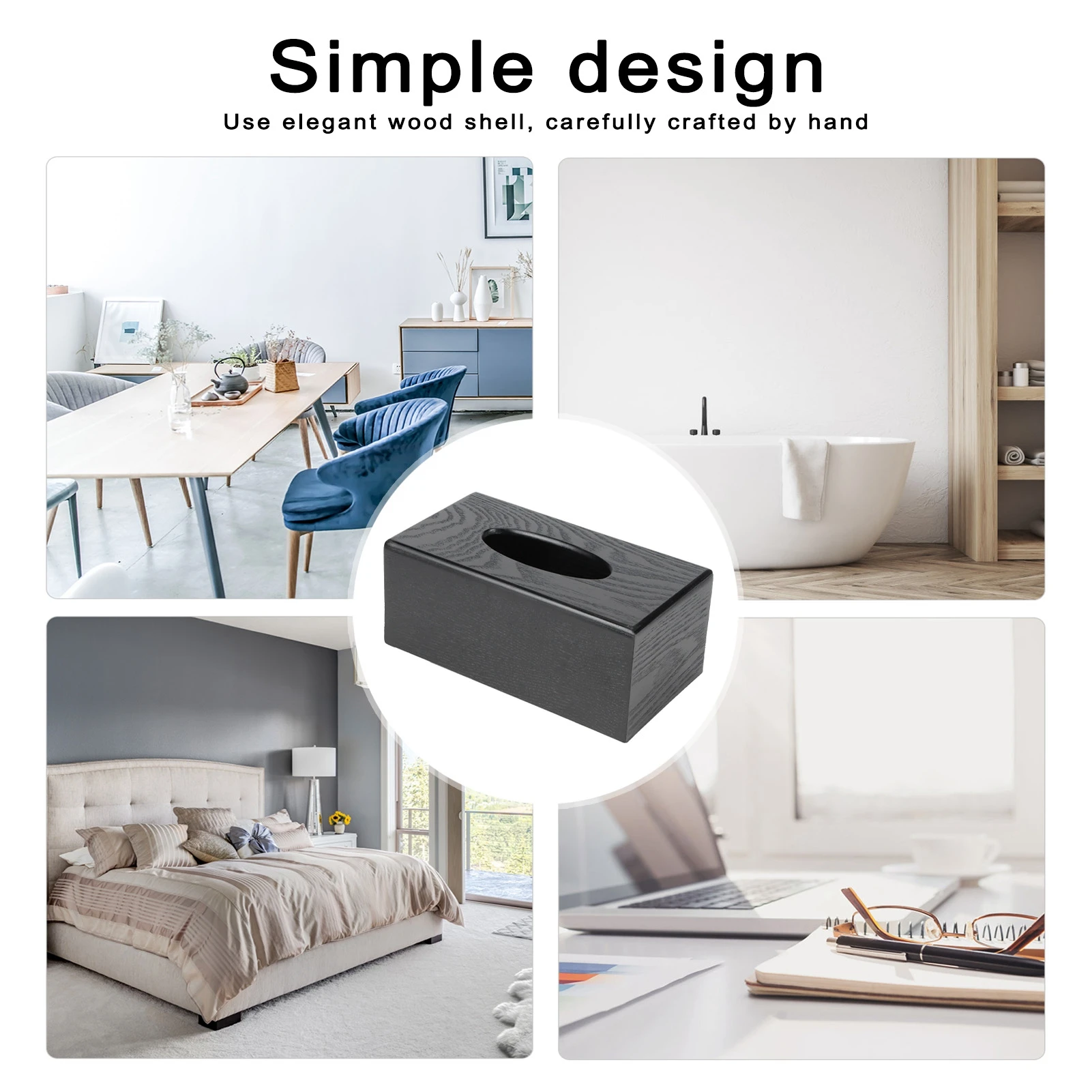 Black Wooden Tissue Box Napkin Case Elegant  Tissue Holder for Home Hotel Living Room Napkin Box Tissue Holder Tissue Box