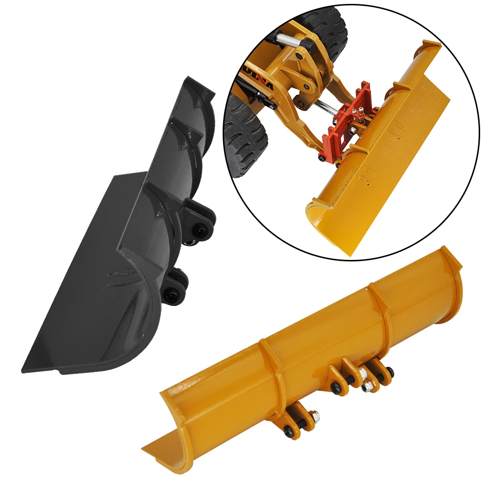 Upgrade HUINA 583 Snow Plow Metal Snow Shovel Bucket with Quick Hitch Connector For 1583 Wheel Loader Parts