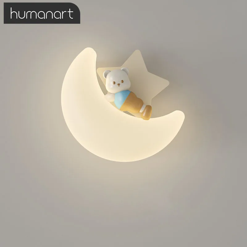 

Princess Room Wall Lights For Boy Girl Bedroom Bedside Minimalist Children's Room Wall Lamps Cute Monkey Rabbit Cloud Lamp