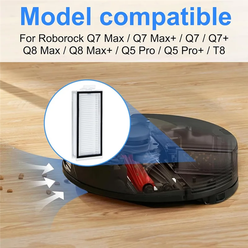 فلتر A76G-Hepa لـ Roborock Q7 Max/ Q7 Max+/ Q7/ Q7+/ Q8 Max/ Q8 Max+/ Q5 Pro/ Q5 Pro+/ T8 أجزاء المكنسة الكهربائية الروبوتية
