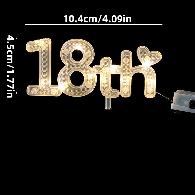Zahlen-Lichter Tortendekoration Kinder Happy Birthday Kuchendekoration Junge Mädchen 1. 18. LED-Licht Hochzeit Jubiläum Party Requisiten – Detail 17