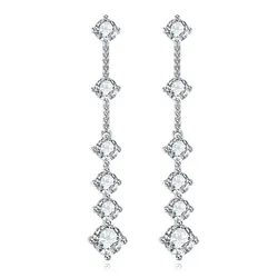 925 Sterling Silver 3 Carat D Color Moissanite Women Drop Earrings Engagement Fine Jewelry HTOTOH