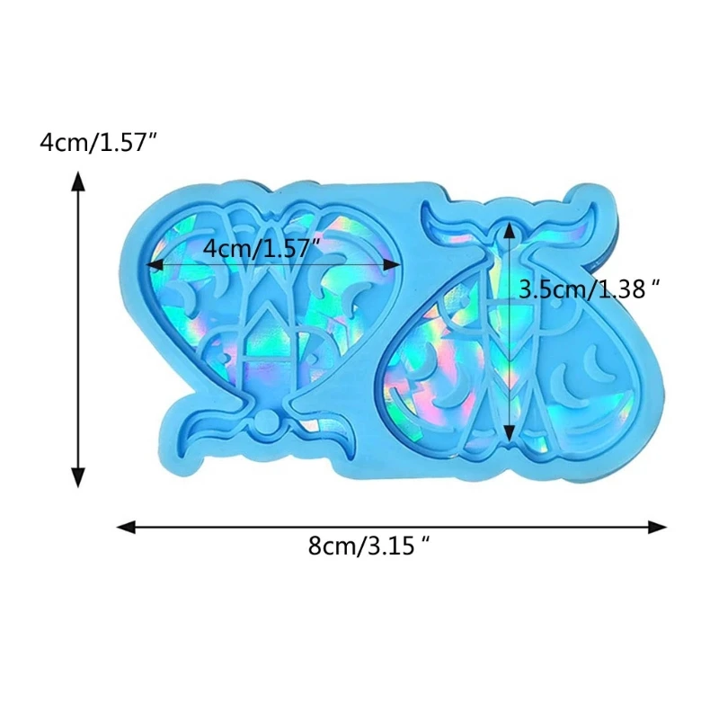 Molde holográfico silicona para pendientes con dije mariposa, moldes gotas para oreja resina epoxi DIY, herramienta