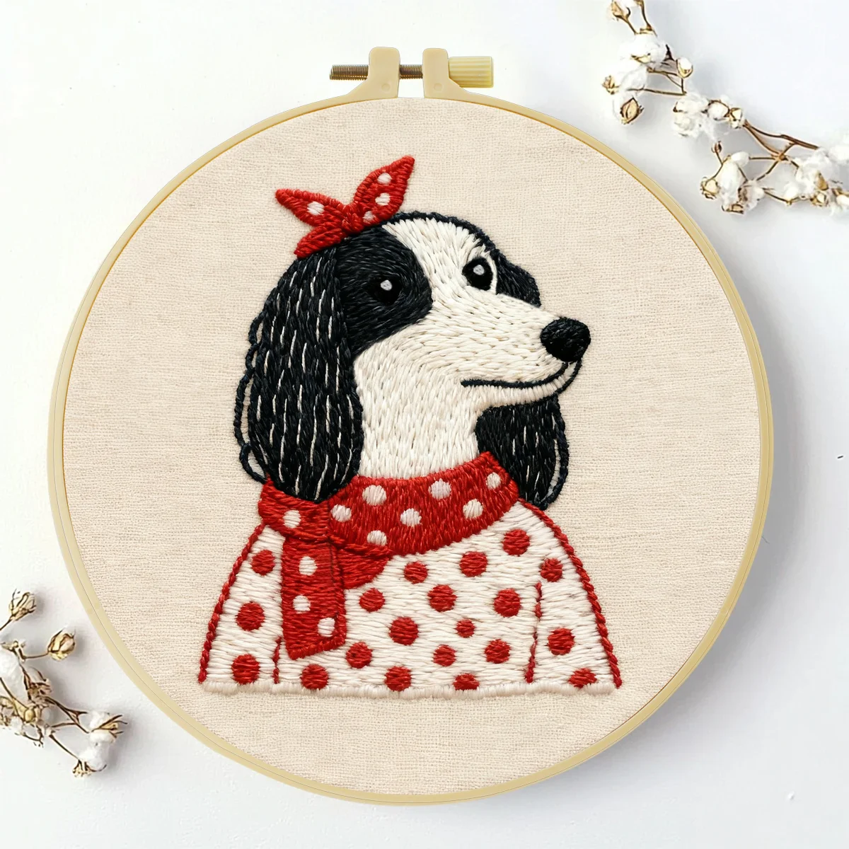 1 Stück 20X20CM/15X15CM 7,87/6,3 Zoll Hundestickerei-Starter-Kit DIY-Kit DIY-Stickerei-Set für Anfänger – Detail 2