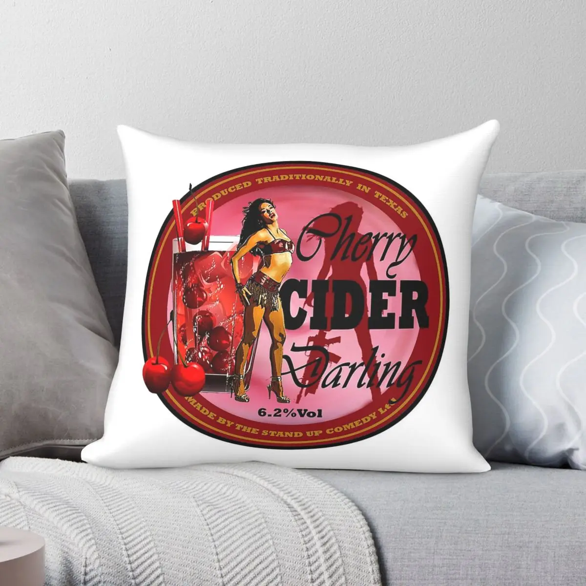 Cherry Cider Planet Terror Square Pillowcase Polyester Linen Velvet Printed Zip Decor Home