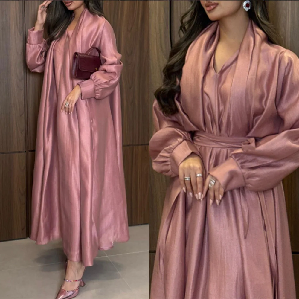 

High Quality Customized V-neck Woman Ankle Length Full Sleeves Vestidos Madrinha De Casamento Prom Dress فساتين حفلات التخرج