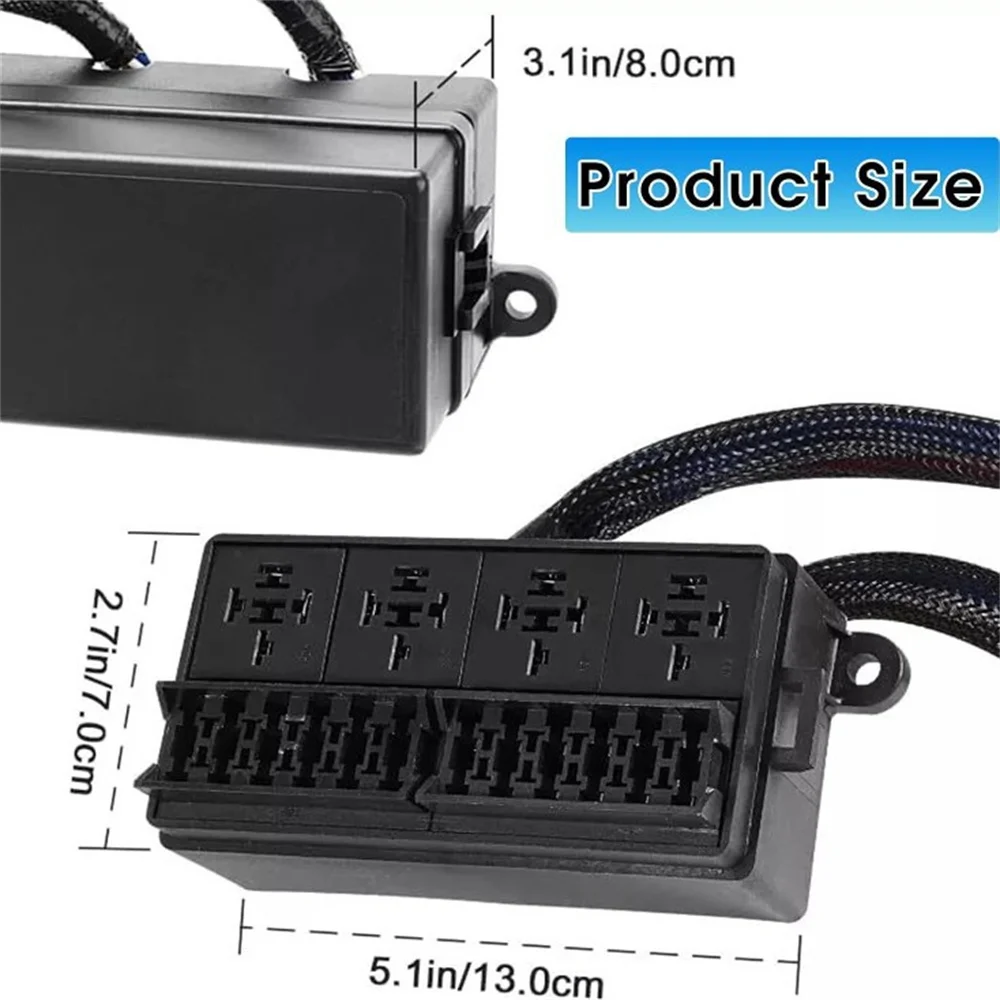 12 24V Volt Fuse Relay Box Pre-Wired Fuse and Relay Box with 4 Relays and 12 Way ATC/ATO Fuses Sealed 12V Relay Fuse Box Block