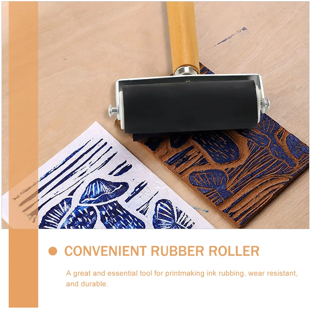 

3pcs Oil Ink Roller Wear-Resistant Craft For Printmaking Small Rubber Rolling Tool Multi-Function Manual Roller Household