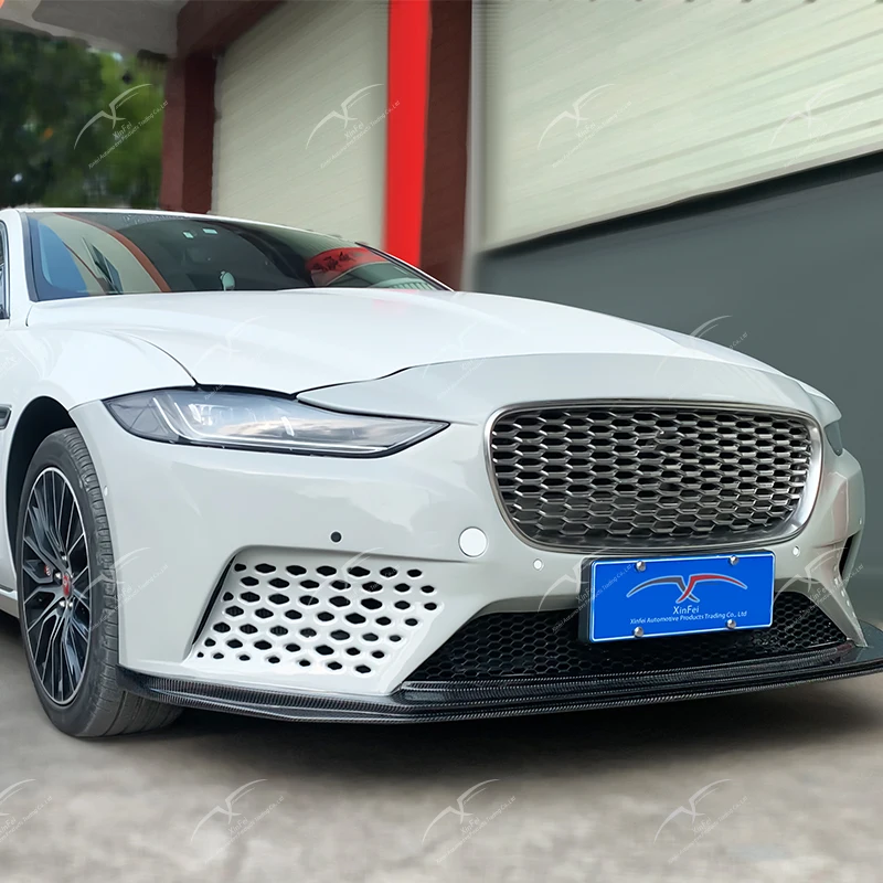 غطاء المصد الأمامي ترقية جديدة من ألياف الكربون طقم هيكل مصد السيارة المعدل مناسبة للمصد الأمامي جاكوار XE