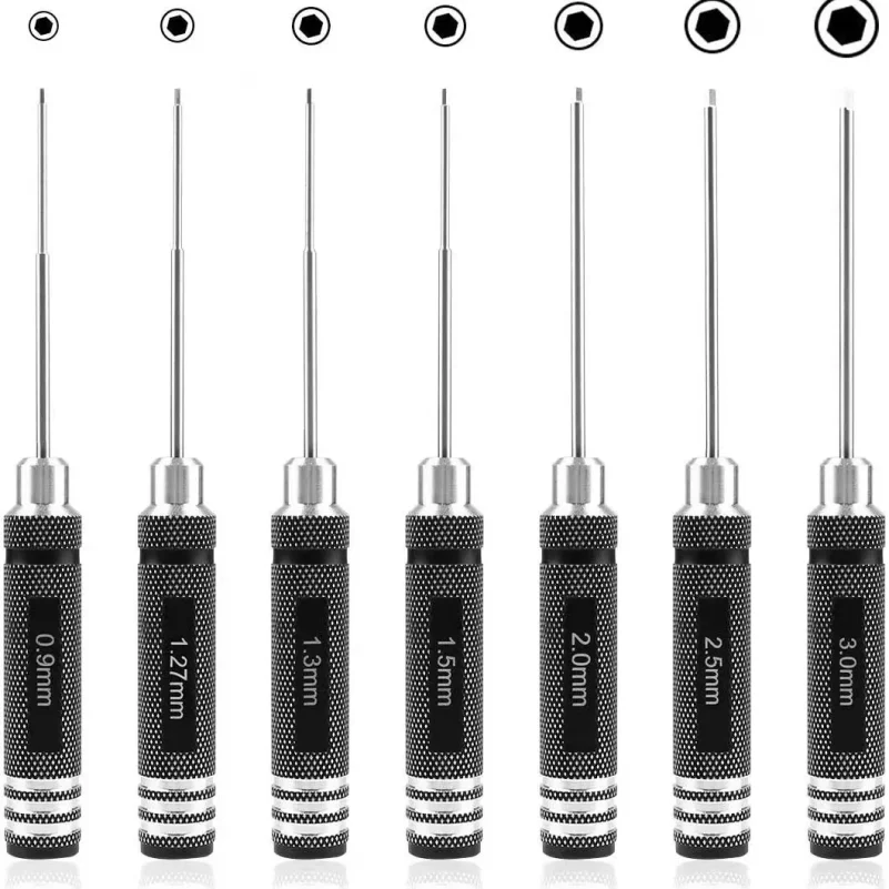 

7Pcs HSS Hexagon Wrench Screwdrivers Tools 0.9-3.0mm For RC Model Screw Driver Hex Screw Driver Screwdrive