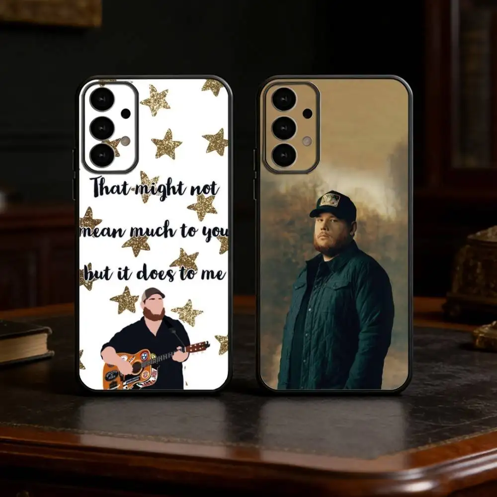 

L-Luke Combs Phone Case For Samsung S25,24,23,22,30,21,10,9,Ultra,Plus,Lite Soft Black Case
