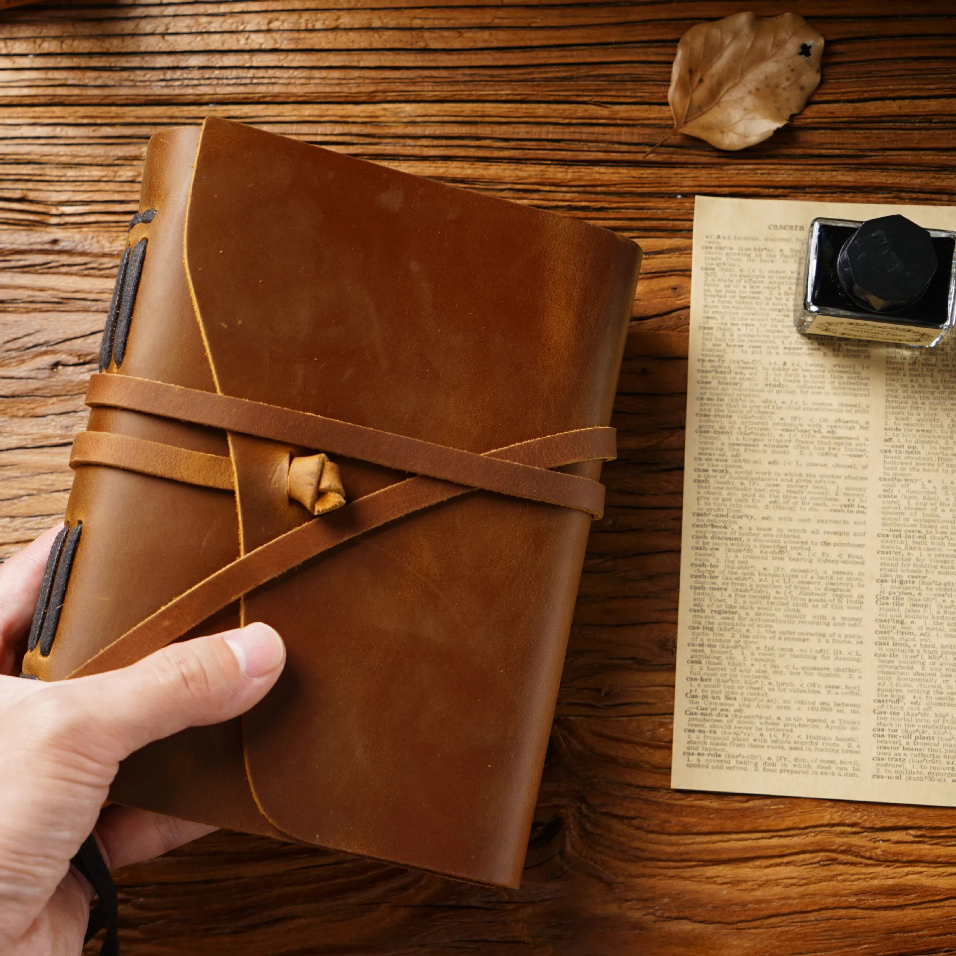 천연 소가죽으로 만든 여행용 노트, 왁스 처리된 빈티지 - Vintage Leather Journal Notebook 리뷰 및 가격