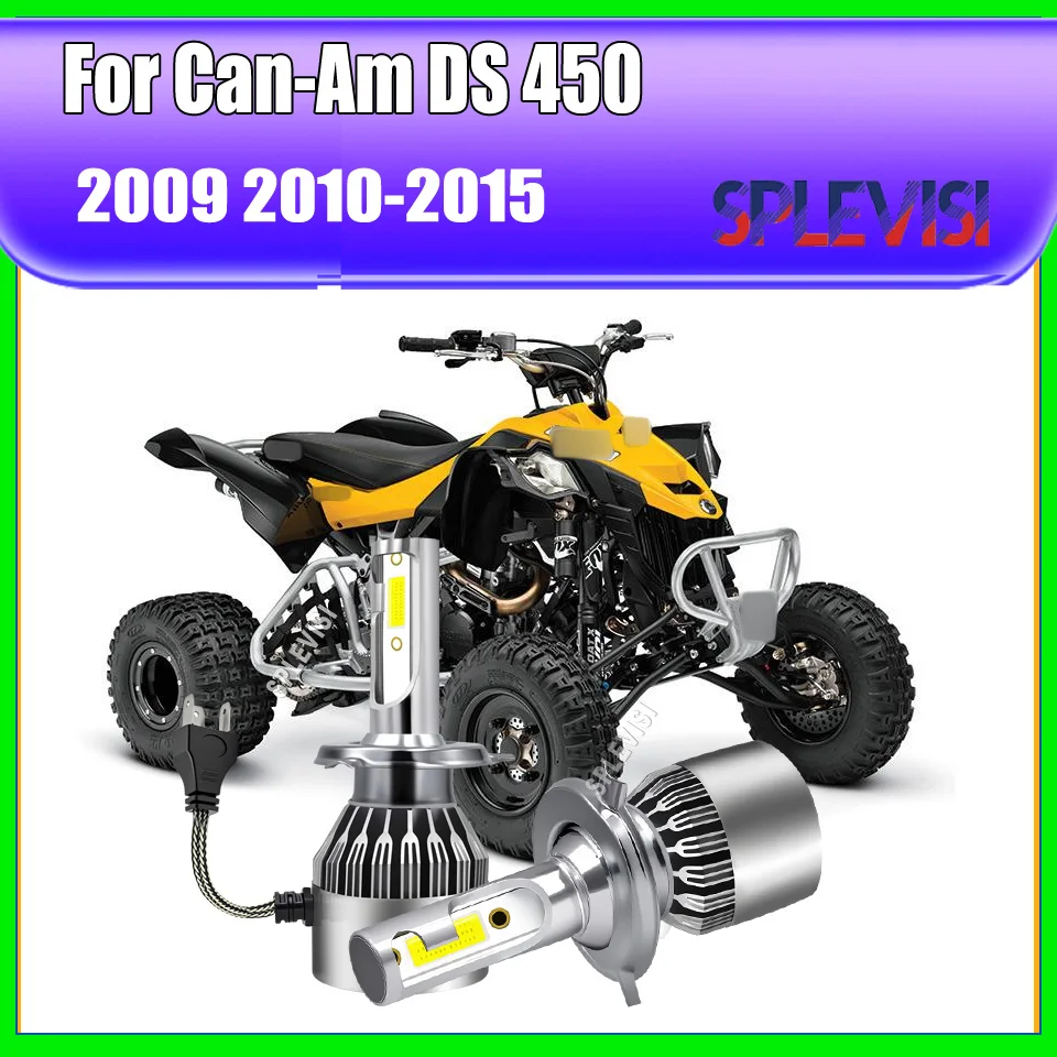 

H4 9003 Headlights Bulbs - With whole aviation aluminum body - Compatible For Can-Am DS 450 2009 2010 2011 2012 2013 2014 2015
