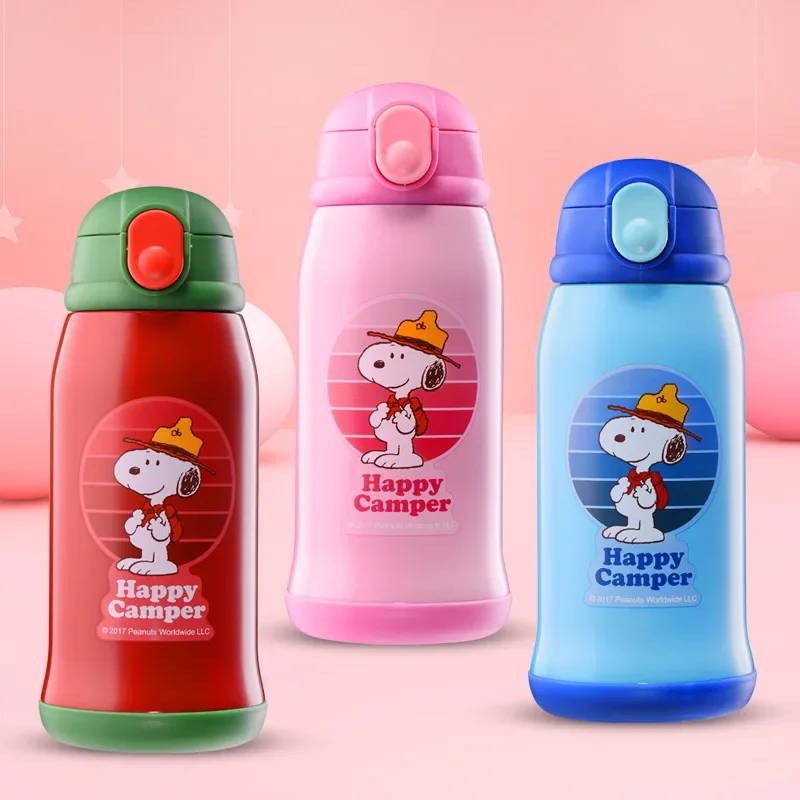 

Genuine Snoopy Cartoon Kettle Household Double-lid Water Cups Stainless Steel Cup Kindergarten Children Baby Thermos Cup Gift