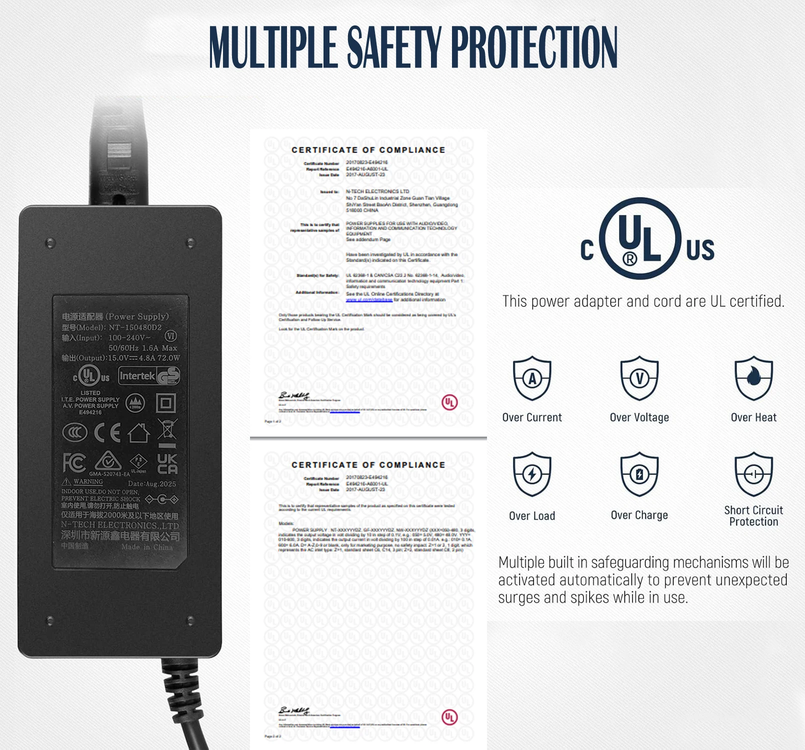 Alimentatore 15V 4A Per Anello Luminoso Neewer 14 E 18 Pollici – Certificato TUV/CE, Con Protezioni Integrate - 2