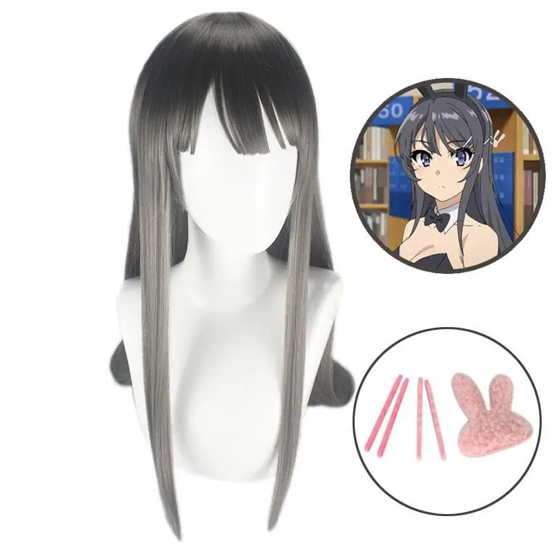 الوغد لا يحلم بفتاة الأرنب Senpai ماي ساكوراجيما شعر مستعار تأثيري أنيمي الشعر زي التبعي #1