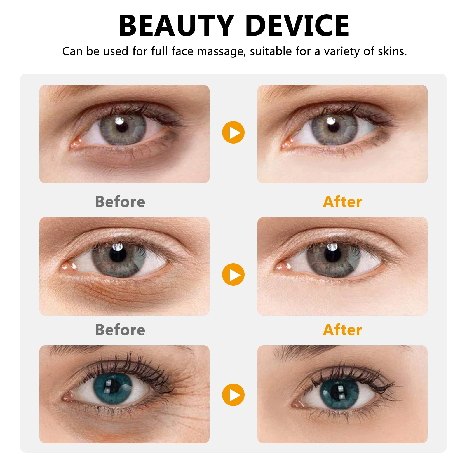 6pcs Face Cream Spoon Gold Tone Facial Massage Stick For Eye Bag Reduction Anti-Puffiness Skin Care Tool Face Eye