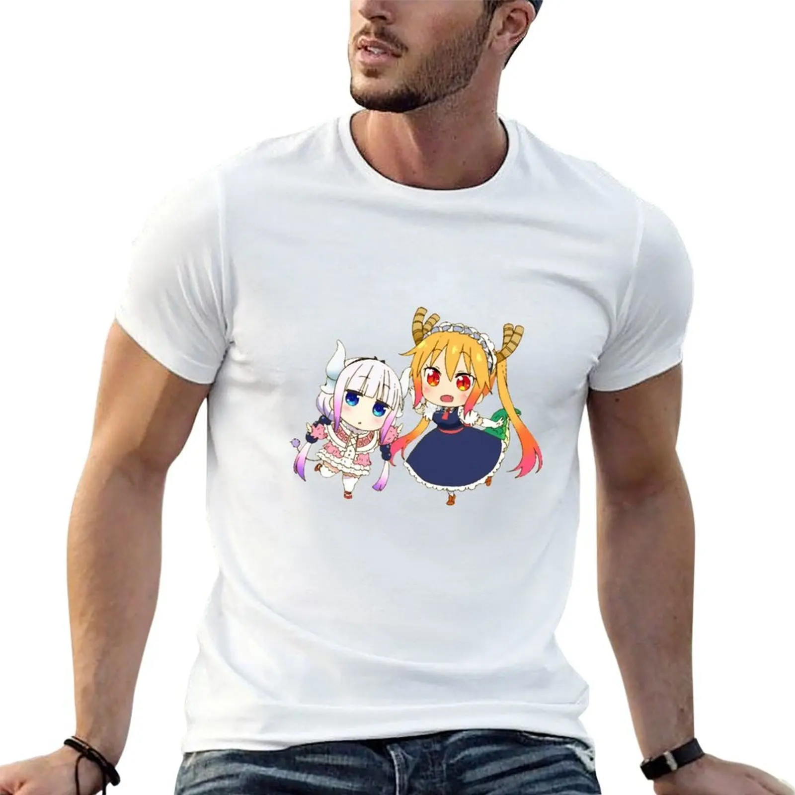 

Kanna and Tohru - Miss Kobayashi&39;s Dragon Maid T-Shirt cotton t shirts man 100% t shirt personalised T-Shirt