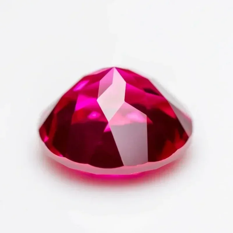 Lab Grown Ruby Round Shape Rubellite Color Charms Beads For Diy Jewel Making Pendant Ring Materials Selectable AGL Certificate