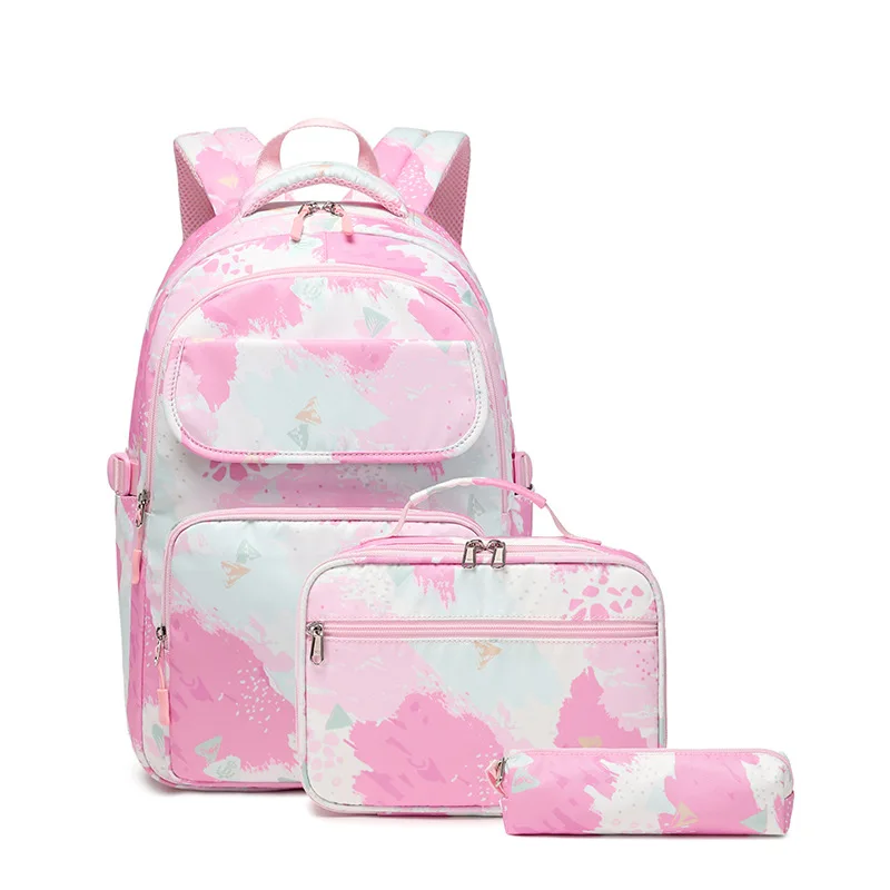 New Children School Backpack Girl Primary Student School Bags 3 Pcs/Set Lunchbox With Pencil Case Kids Teenage Mochila Feminina