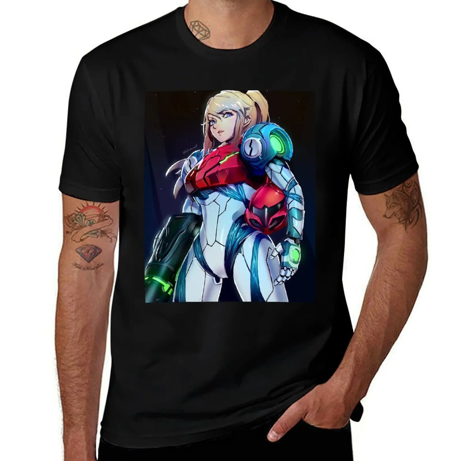 Metroid Dread Samus T-Shirt Plus Size Basic Short Sleeve Top