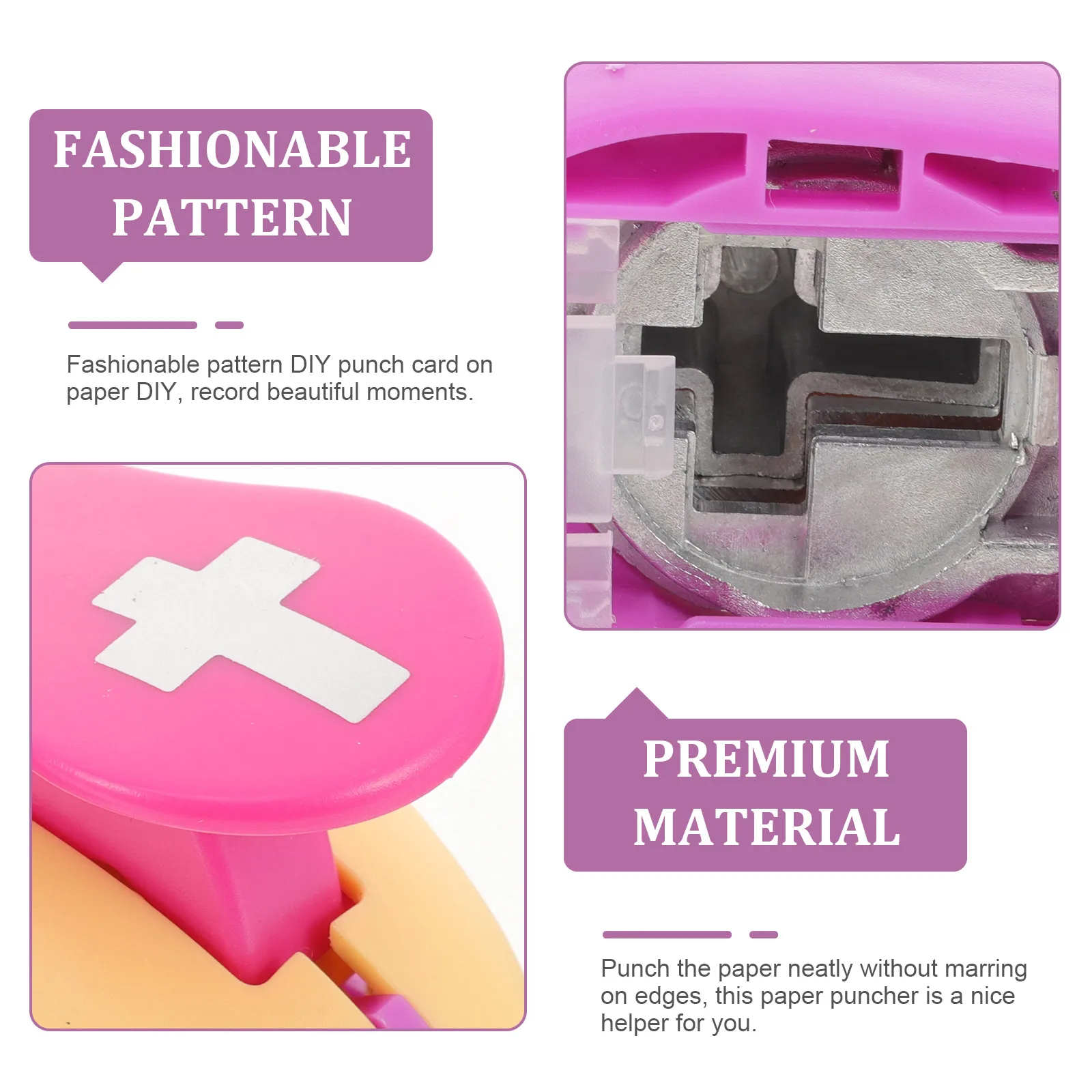 

Child Crafts Plastic Punches for Paper Tag Scrapbooking Hole Embossing Device Large Cross Pattern DIY Tool Random Color