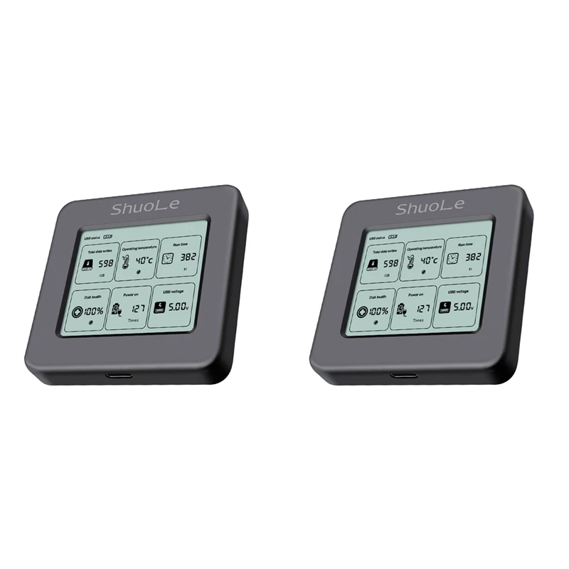 

2 корпуса Shuole 2242 M.2 NVME/NGFF SATA SSD с экраном USB 3.2 Gen2 Type-C 10 Гбит/с Внешний корпус M2