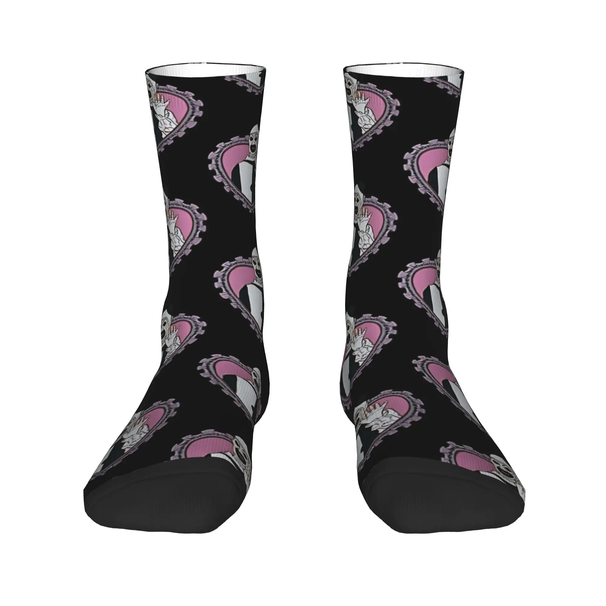 Women Men Socks Cute Terrifier Love Horror Movie Halloween Pink Heart     Stockings Autumn Casual Warm Soft Socks Non-Slip Socks