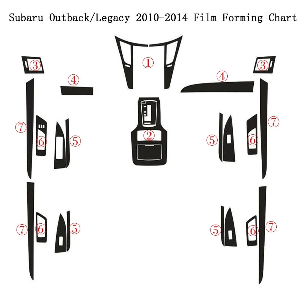 

For Subaru Legacy Outback 2010 14 Interior Central Control Panel Door Handle Carbon Fiber Stickers Decals Car Styling Accessorie