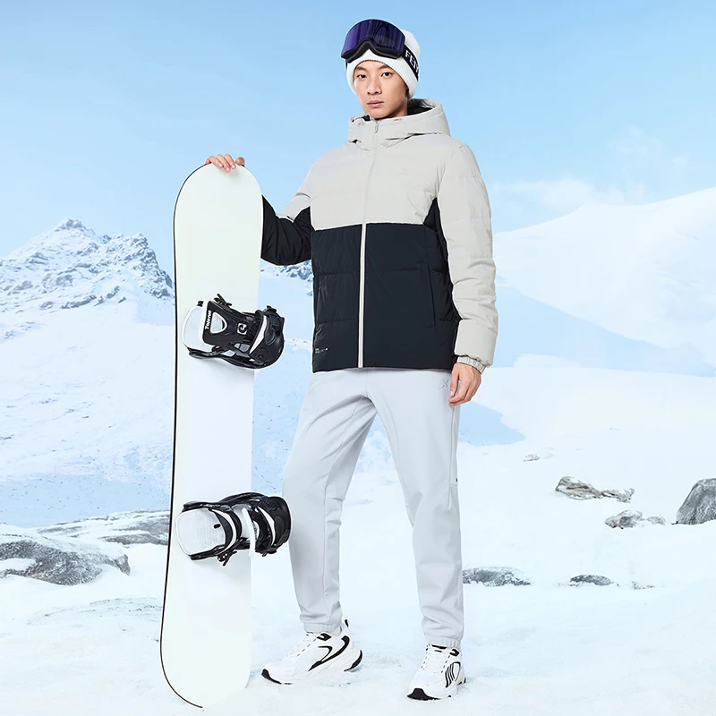 Xtep Coat White Duck Down Jacket Winter Lightweight Hooded Parkas Male Waterproof Casual Outdoor Puffer Jacket 976429190173