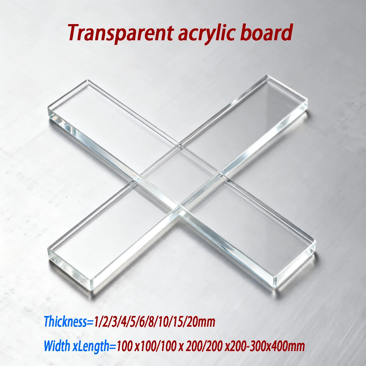 

Thickness 1-20mm Transparent Plastic Board/Transparent Acrylic Board/Customized Laser Cutting Processing