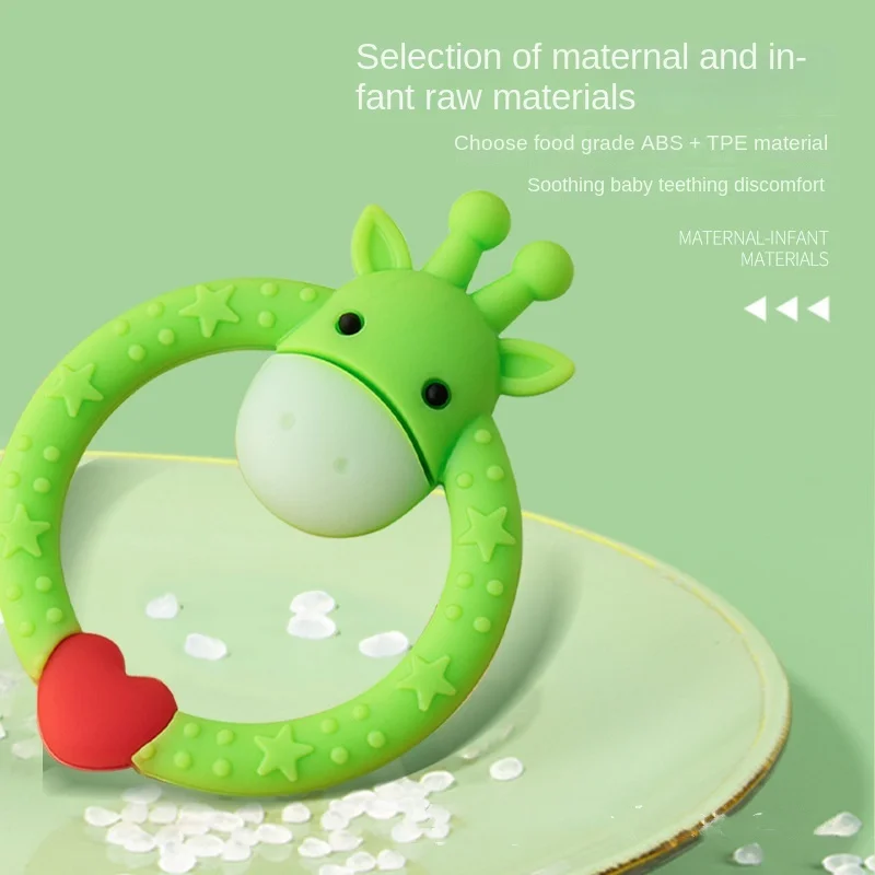 Cartoon Giraffe Bijtring Baby Anti Eten Hand Artefact Kinderen Siliconen Kauwen Speelgoed Te Koken Baby Siliconen Tandjes Stick