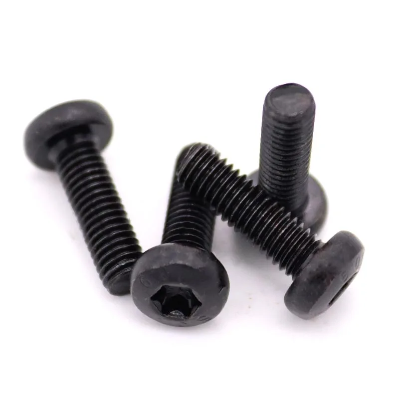 10/50pcs M2 M2.5 M3 M4 M5 M6 Black 304 Stainless Steel GB2672 Six-Lobe Torx Pan Head Screw Six Lobe Round Button Head Bolt