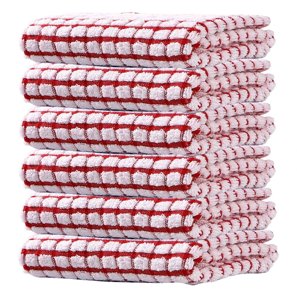 Absorbent Hand Towels Cotton Yarn Plaid Pattern Towels Quick Drying Checkered Decorative Towels for Bathroom Decoration